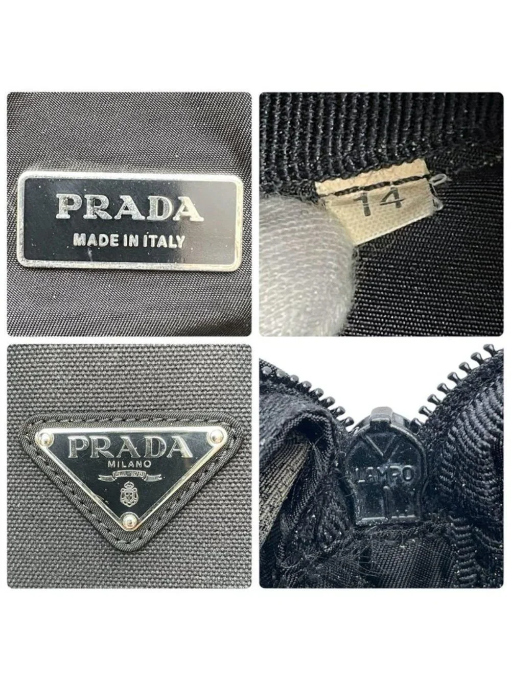 Prada Nylon Triangular Plate Logo Backpack Black